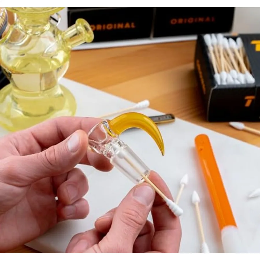 TerpTitans Tamponi di cotone rigidi originali in bambù Punta a spirale da 1200 pezzi per assorbimento massimo e punte a punta fine per spazi stretti Zer