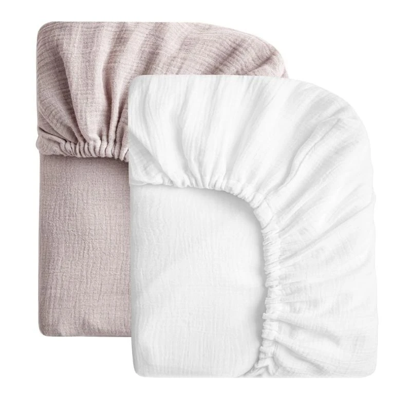 2pcsまたは3pcsセット快適なベビーフィットシートバシネット、ソフト＆通気性のあるコットンベビーベッドマットレススリーブプロテクター4xbc