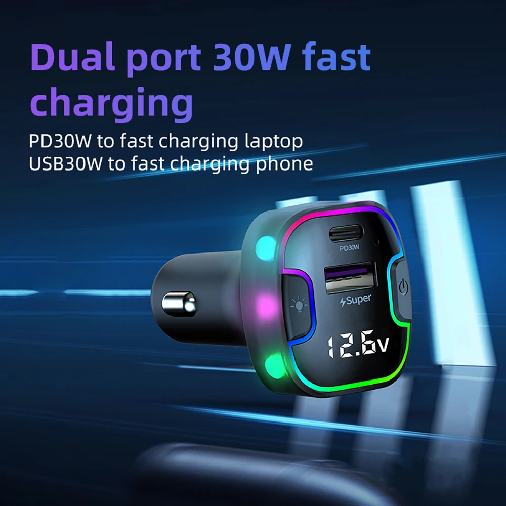 Ładowarka samochodowa 60W Super szybki Adapter do iPhone iPad Xiaomi Samsung Huawei 3.0 ładowarka samochodowa USB C — zdjęcie produktu 4