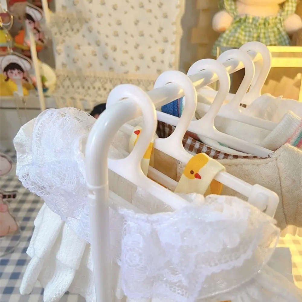 Mini Doll Clothes Hanger Windproof Multi Functional Dolls Clothes Storage Rack Plastic 4/6.5cm Doll Clothes Display Rack