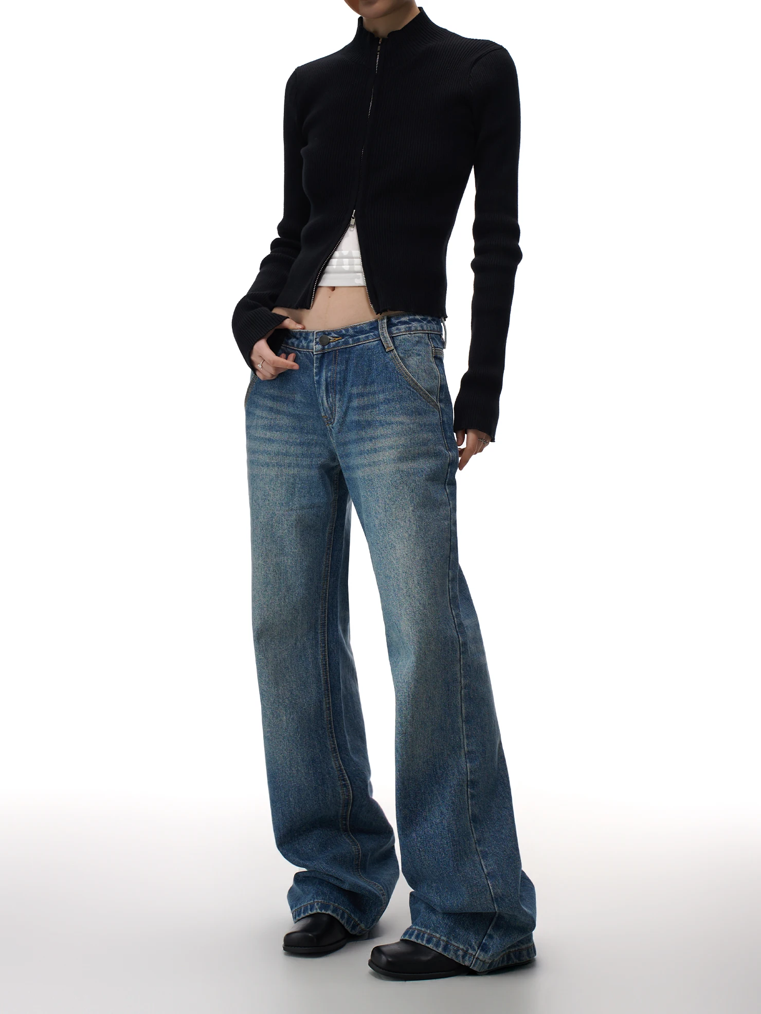 

American Sle Low Waist Straight Leg Jeans Women's Loose Casual Wide Leg Pants Spring 2026 New Arrival Slimming Effect