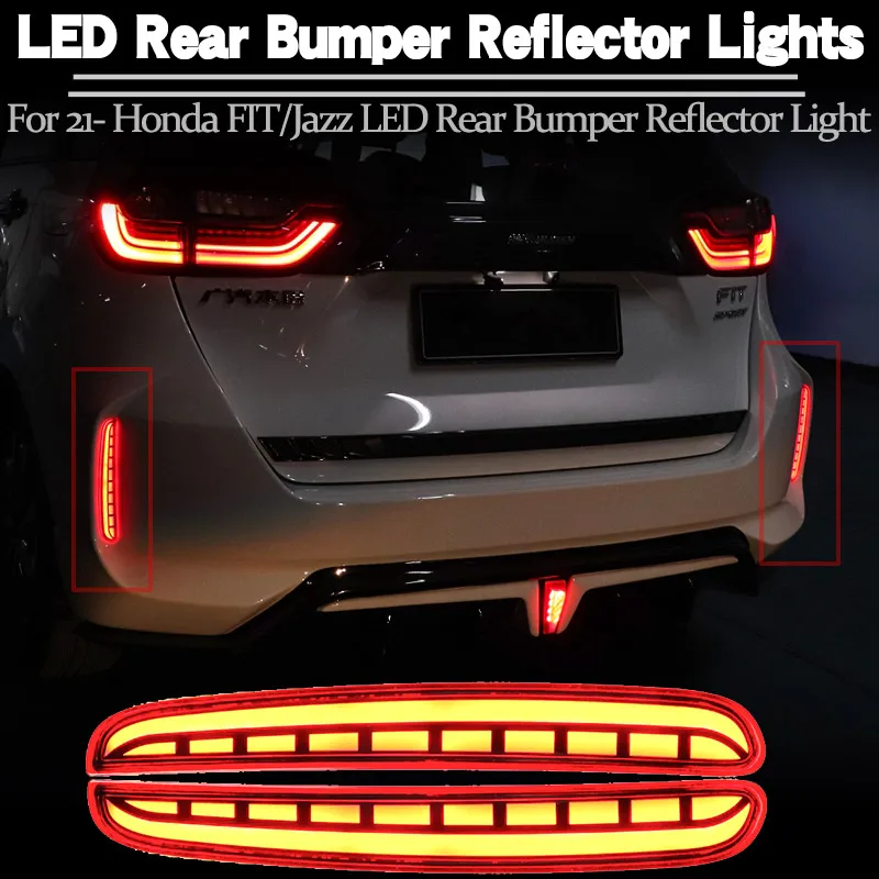 

Светодиодный задний противотуманный фонарь/бампер/отражатель для Honda Fit/Life 2019-2021 годов + задний декоративный поддельный задний стоп-сигнал