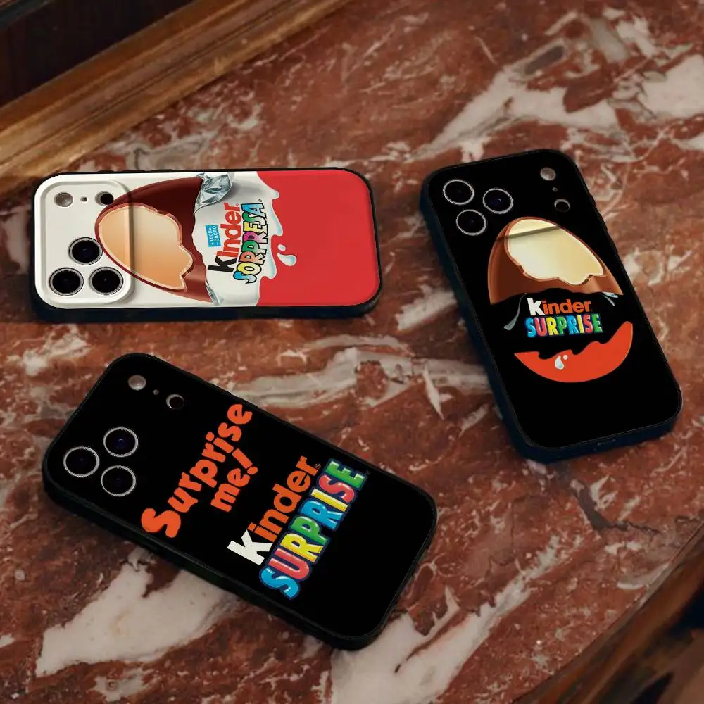 Nueva Funda para Teléfono con Diseño de Huevo Sorpresa K-KINDER JOY para iPhone 17 Pro 15 13 14 16 11 12 Pro Max 7 8 Plus XR XS X SE, Carcasa Suave Mate