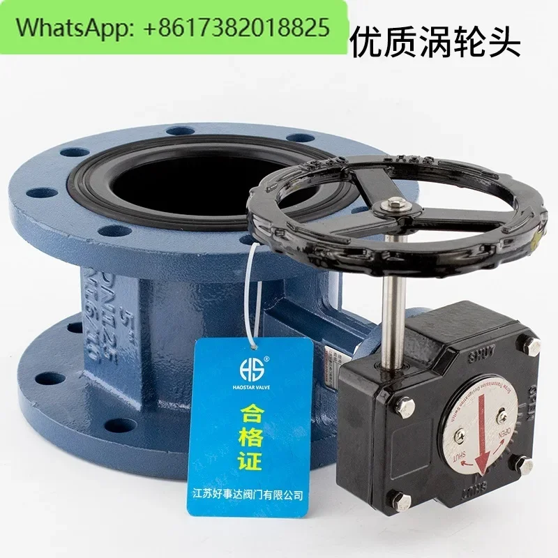 D341X-16Q Manual Turbine Flange Butterfly Valve Stainless Steel Valve dn100 150 200 300 350 400