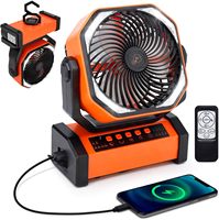 Camping Fan with LED 20000mAh Rechargeable Battery Operated Fan with Remote Control Portable Fan for Travel Camping Fishing