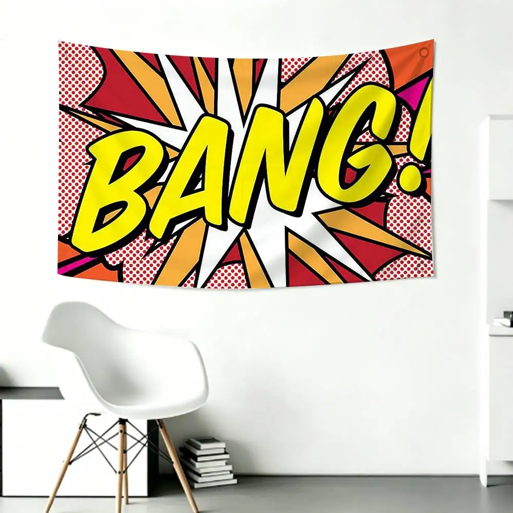 Pop Art Roy L-Lichtenstein Flags Wall Hanging Background Art Banner for Bedroom Home Outdoor Decor 5