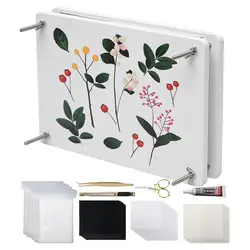 Flower Press Kit Wooden Dried Flower Preservation Kit Specimen Tool Handmade DIY  Wedding Bouquet Memory Set Mini Books
