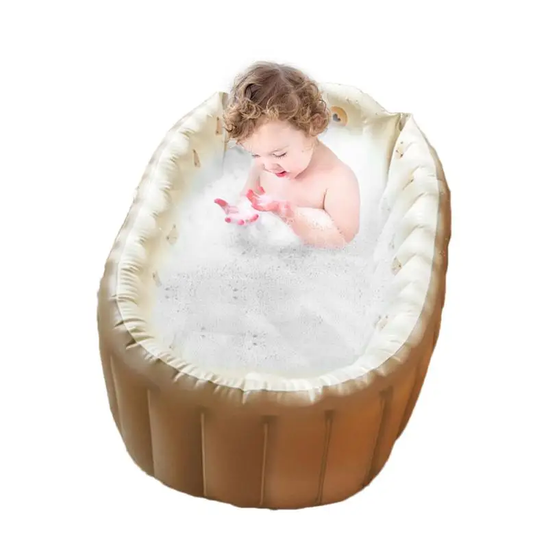 Inflatable Pool Bathtub Toddler Portable Kids Bath Pool Tub Toddler Bathing Spa Tub With Back Support Mini Air Swimming Pool