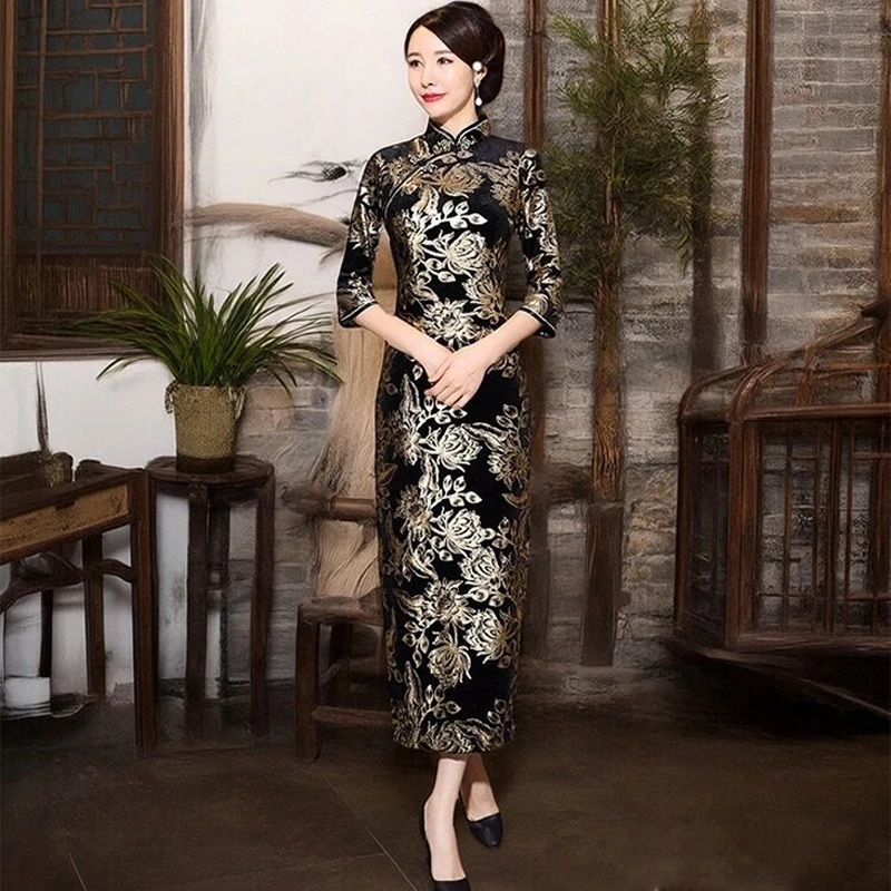 Qipao Vrouw Herfst Winter Luxe - Women'S Red Formal Wear recensie en prijs