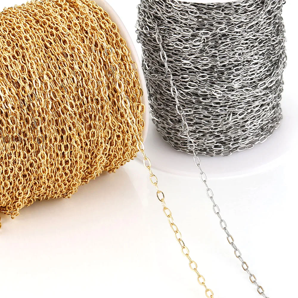 2 Meters Stainless Steel Chains 2X5mm for DIY Jewelry Making