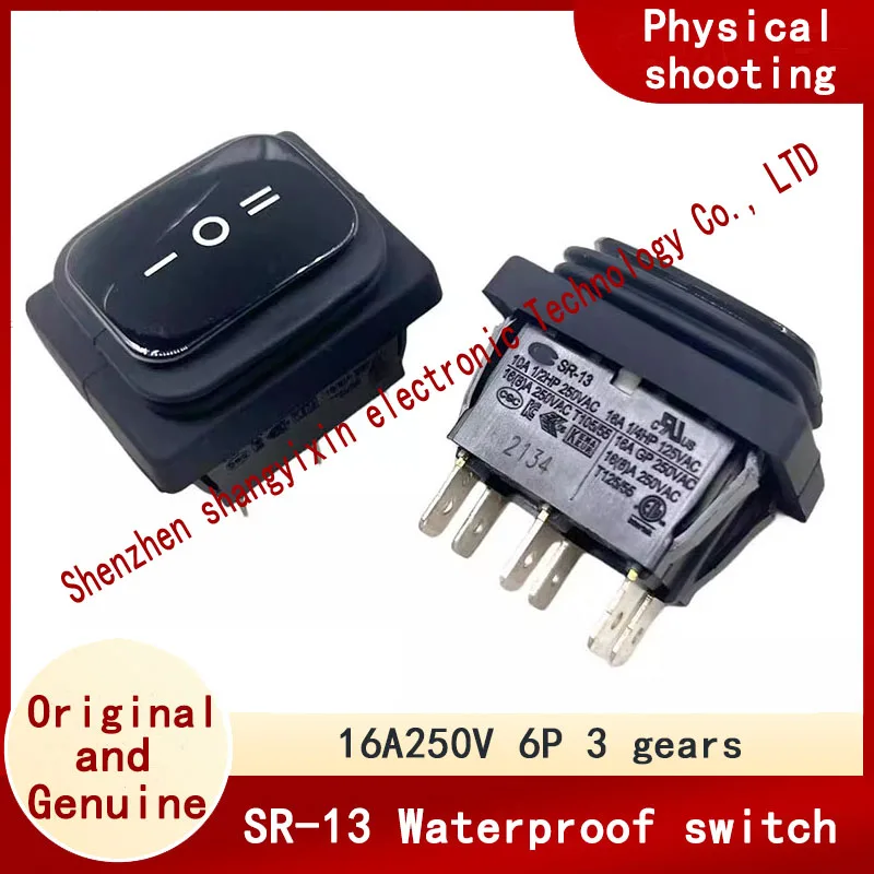 Original SR-13 ship type switch steering reversing switch Power switch 6 pin 3 speed waterproof warping switch button 16A250V