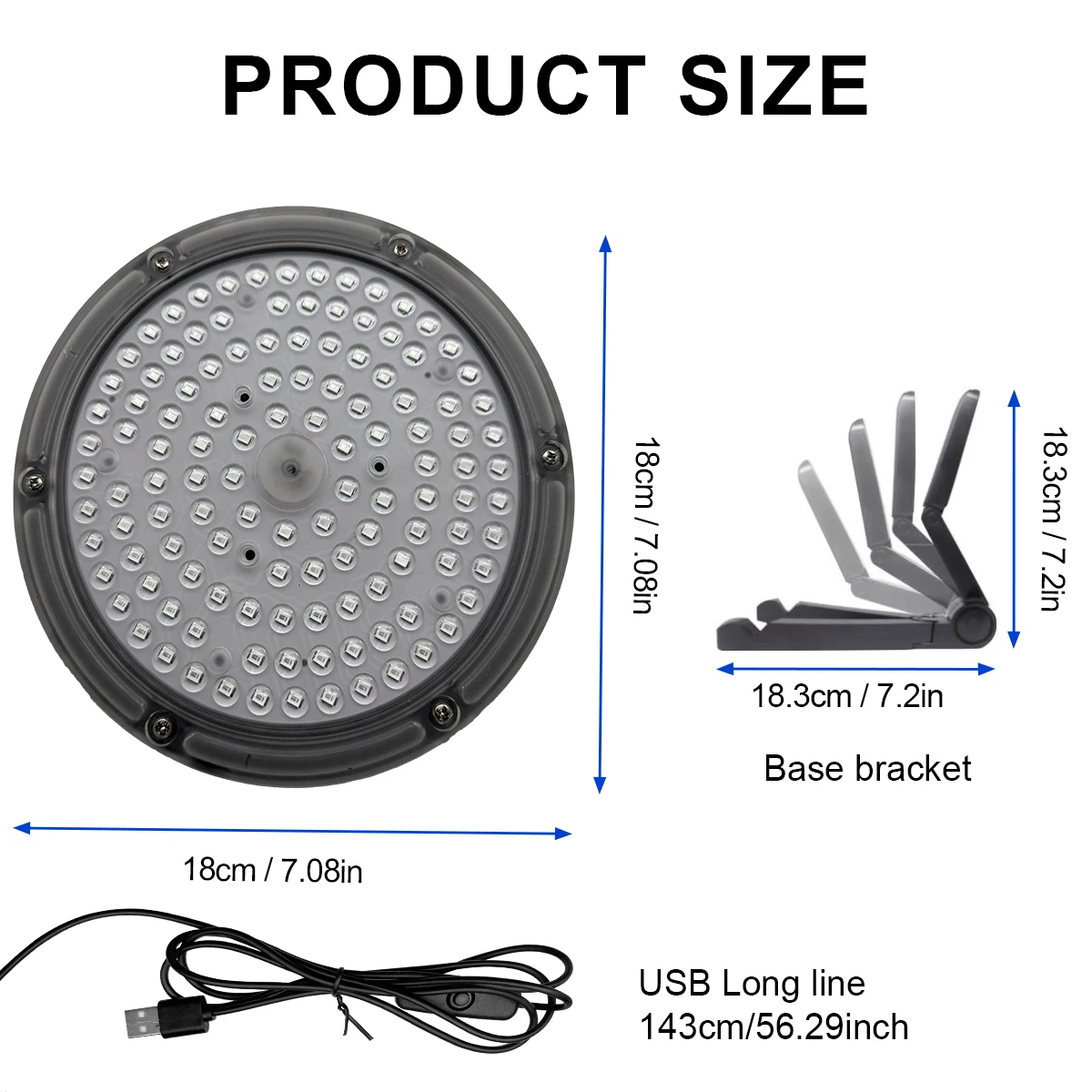 Desktop UV Tanning Lamp 120 LEDs. For Facial and Body Tanning with Ultraviolet Rays. 457 Blue Light. For Home Sunbathing