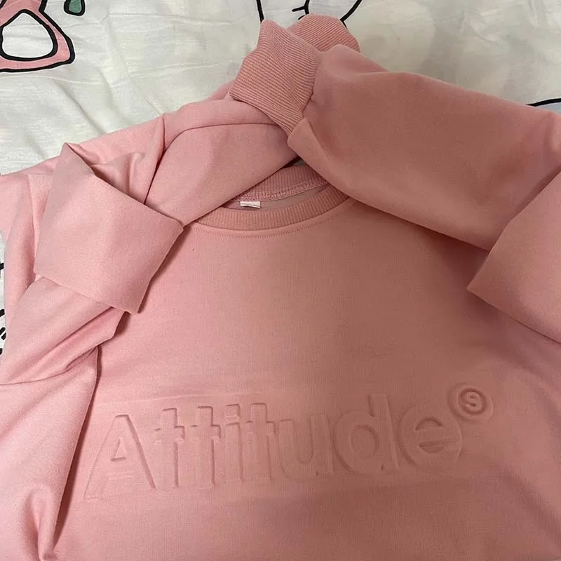 Spring Letter Sweatshirts Women Short Style Simple Sweet Korean Fashion Ins All-match Long Sleeve No Hat Hoodie Feminine Clothes