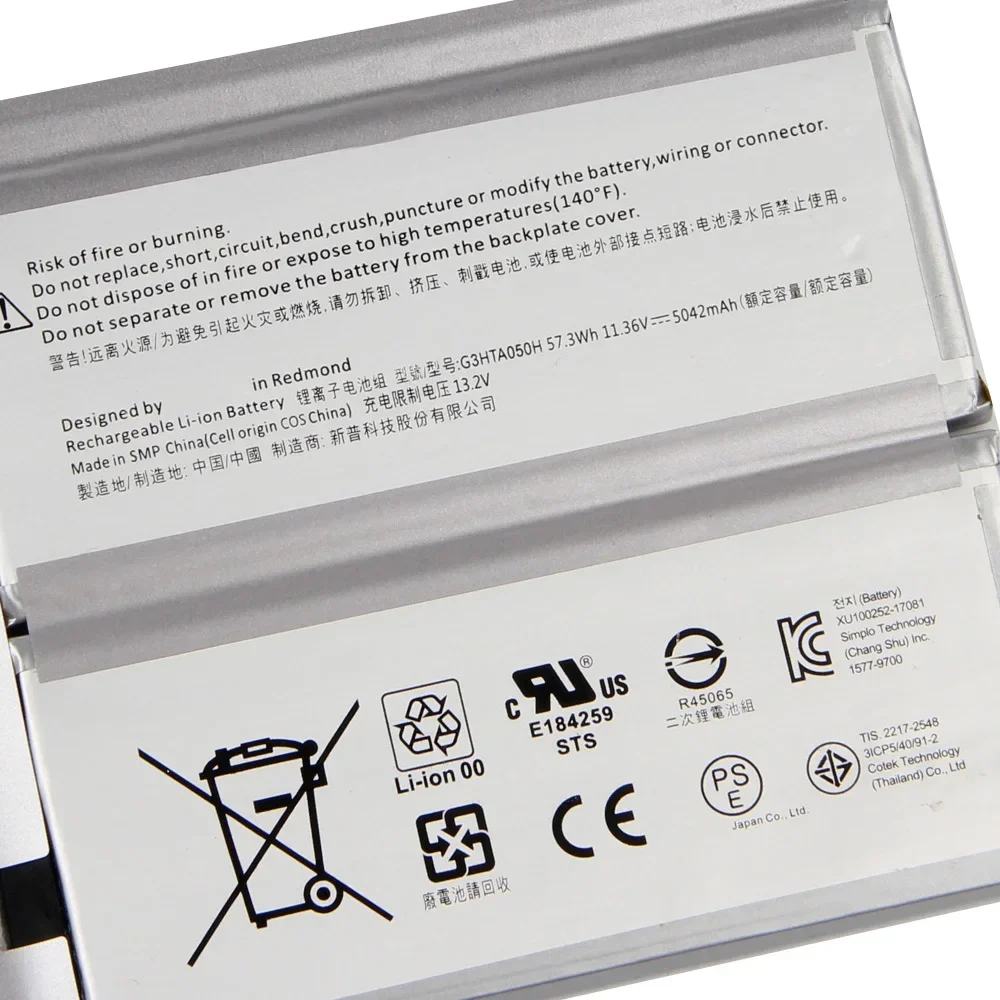 Replacement Battery G3HTA050H G3HTA001H 93HTA001H For Microsoft Surface Book 1st 1785 1703 Book2nd 1835 Keyboard Batteries