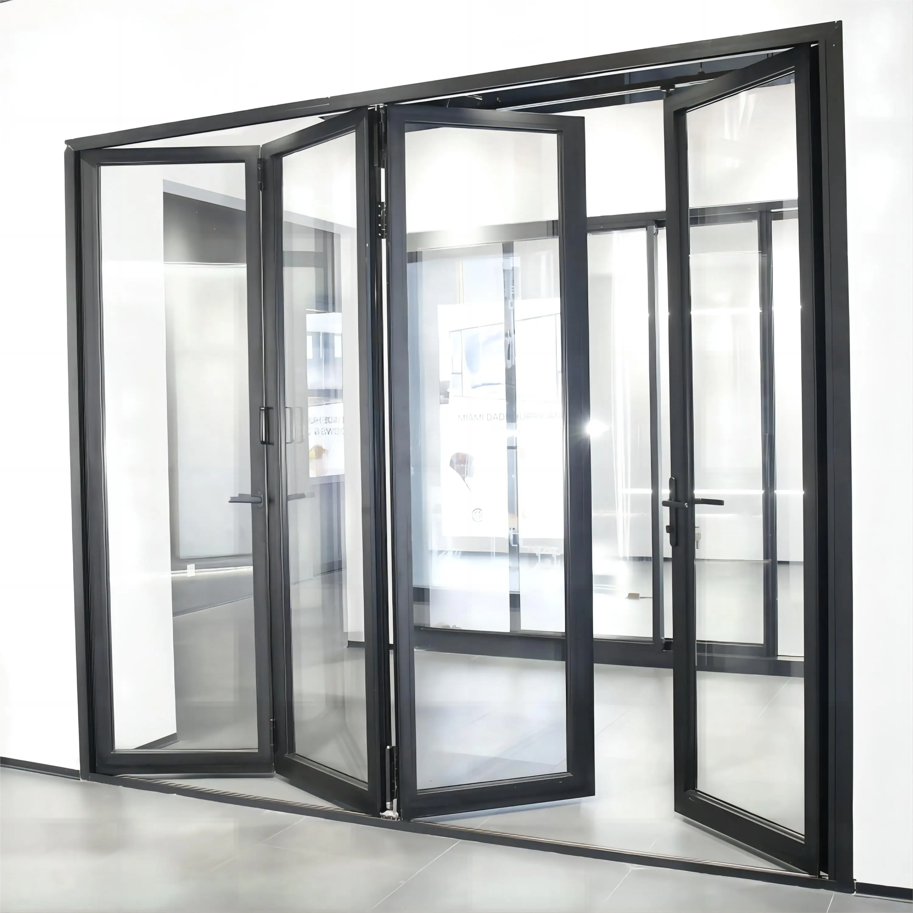 Custom size Folding Door Interior Modern Design Aluminium Glass Folding Balcony Sliding Doors for Villa