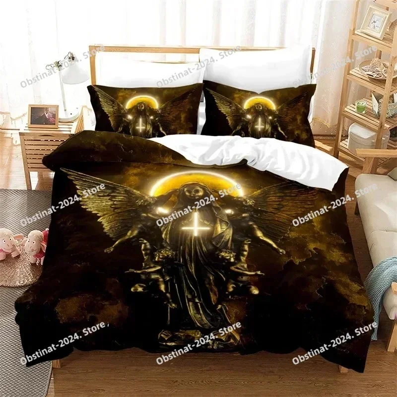 Fashion Christian Cross Jesus Duvet Cover Faith Over Fear Bedding Set 3D All Over Religion Comforter Cover Quilt Cover King Size