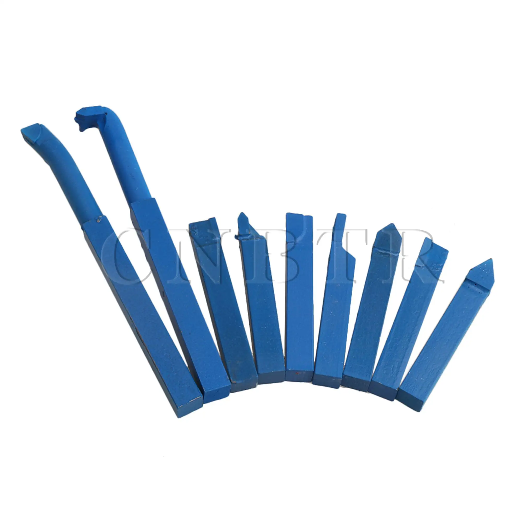 

BQLZR 45pcs(5set) 10x10mm Blue Iron Lathe Brazed Carbide Turning Tool Drill Bit Square Shank