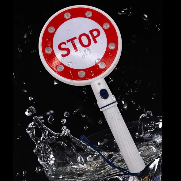 2X Hand Held Road Traffic Stop Sign Light Hoge helderheid LED-knipperlamp Gebruik batterij