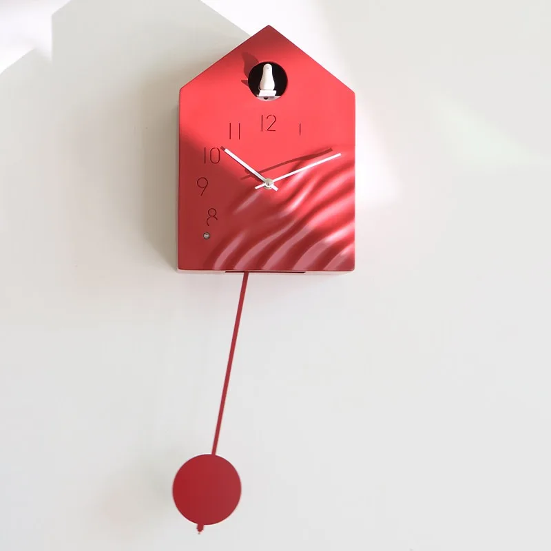 Minimalist Cuckoo Clock Luxury Living Room Cuckoo Clock Bird Model 3D Wall Clock Ornament Study Coffee Shop Home Decoration
