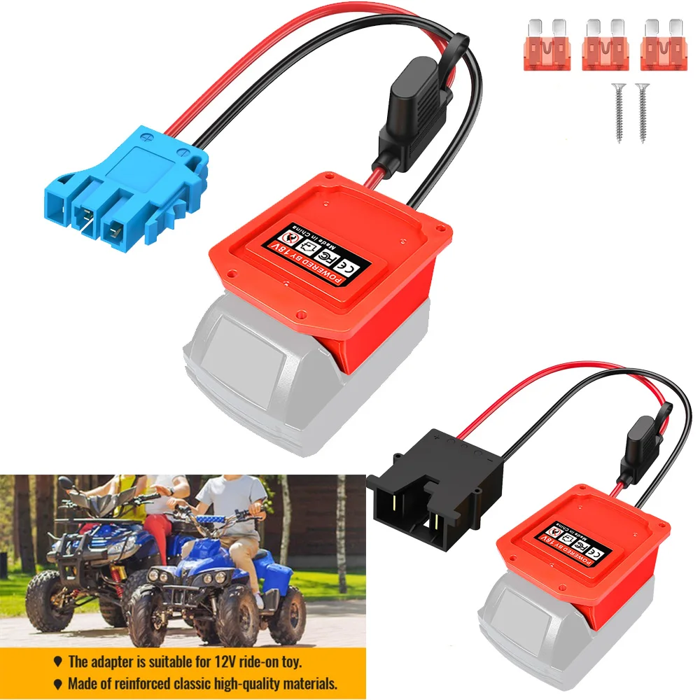 

Battery Adapter for Milwaukee 18V Power Wheel Adapter with Wire Harness Connector 12 AWG Wire Compatible with Fisher-Price 12V