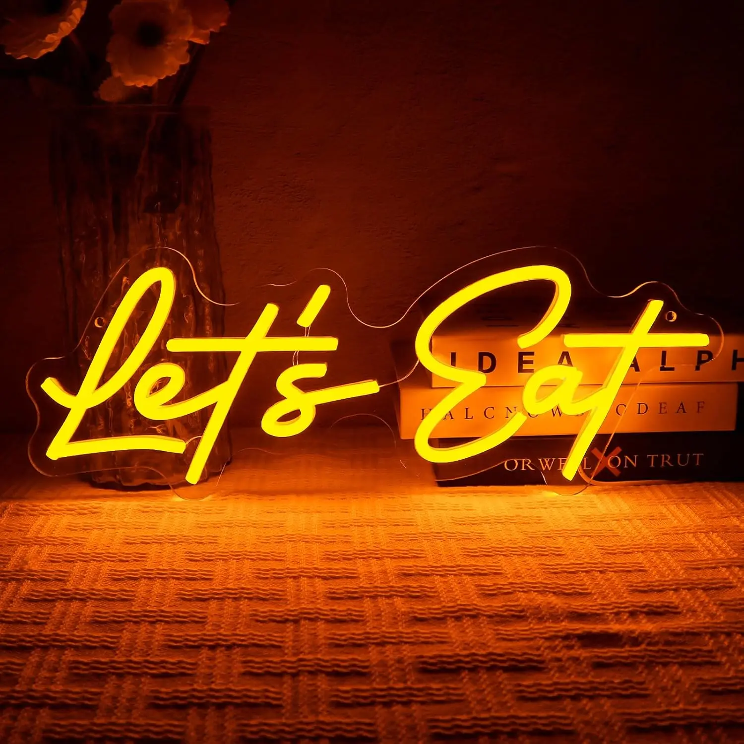 Let's Eat Neon Sign LED Neon Light for Kitchen Restaurant Dining Room Bar Cafe Business Party Hotel Wall Kitchen Decor Gifts