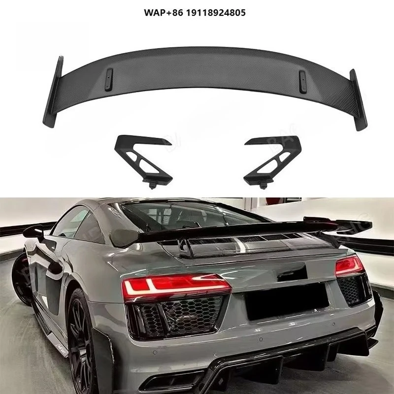 

For R8 Body Kit High Quality Carbon Fiber Rear Spoiler Large Tail Wing Car Accessories Parts Factory Price
