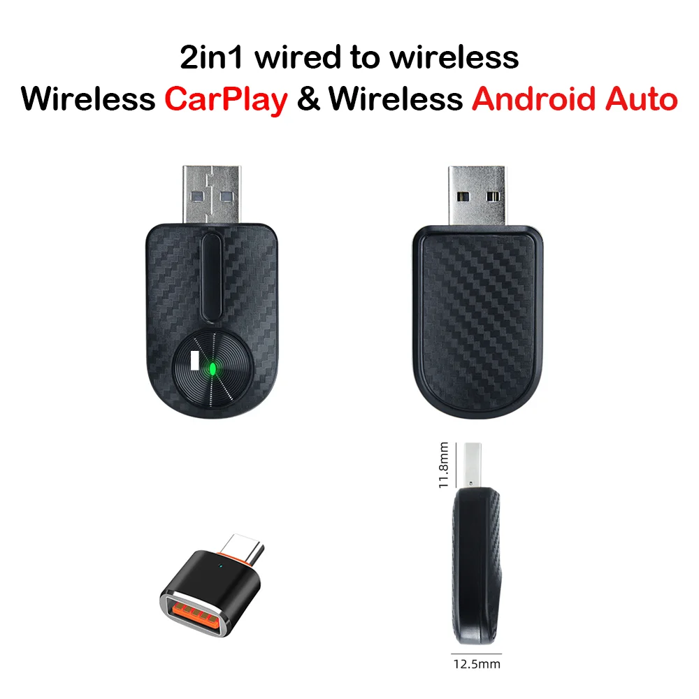 2025年新型-有線から無線carplay-2in1ミニアダプター-android-autoスマートボックス-プラグアンドプレイ-自動接続-otaアップデート対応-ユニバーサル