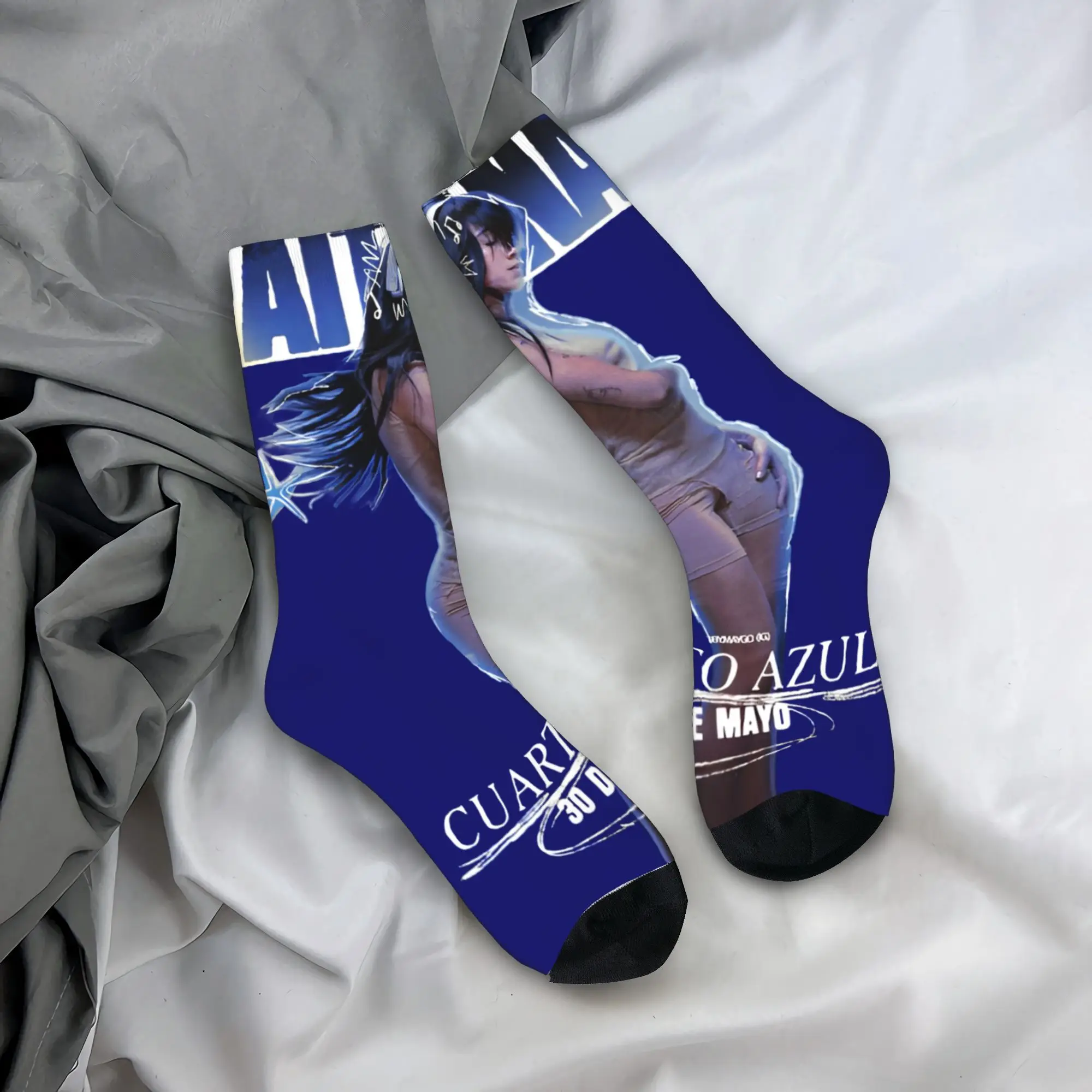 Носки Aitanas Cuarto Azul Album, модные чулки, зимние противоскользящие женские и мужские носки, дышащие спортивные носки для бега с графикой