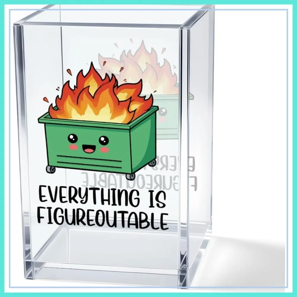 

Acrylic Pencil Pen Holder Cup, Emotional Dumpster Fire, Therapy Gifts, Mental Health Gifts for Women Colleague Boss Teacher
