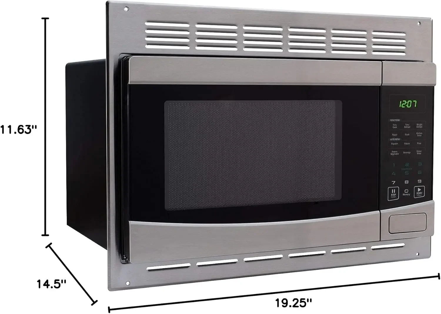 ターンテーブル付きスチール製電子レンジ、取り付けが簡単な1.0 cu ft容量トリムキット、スタイリッシュな仕上げ、容量が含まれています