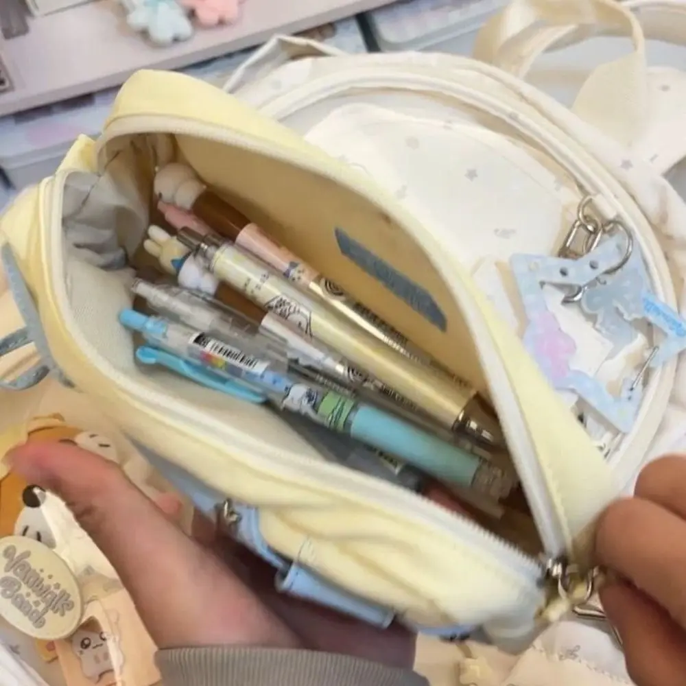 Portable Drawstring Design Pen Bag Large Capacity Multifunctional Stationery Bag Zipper Stationery Organizer Gift