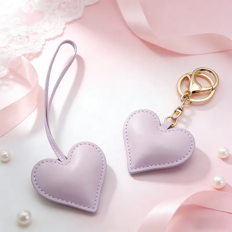 Custom LOGO Leather 3D Peach Heart Keychain Bag Pendant Love Hand Rope Personalized Name Couple Backpack Pendant Gift
