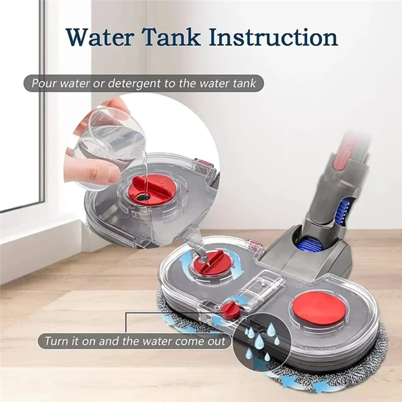 B98A-Mop Cleaning Head Floor Brush Vacuum Cleaner Parts Cleaning Rag Cloth Mop Attachment With Water Reservoir Cleaning