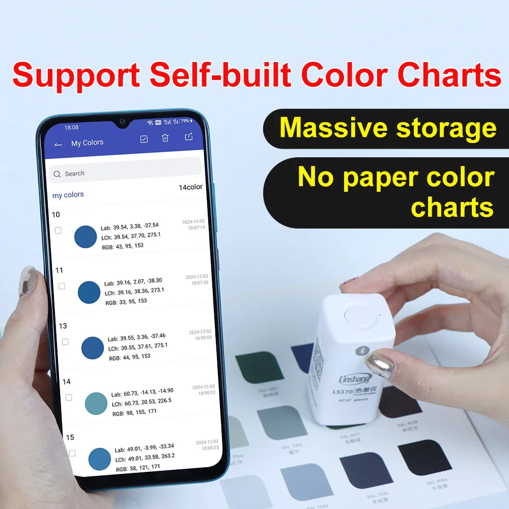 مقياس الألوان الرقمي المحمول جهاز قياس ألوان الجيب مختبر CMYK لطباعة التغليف منخفضة التكلفة LS170 45/0