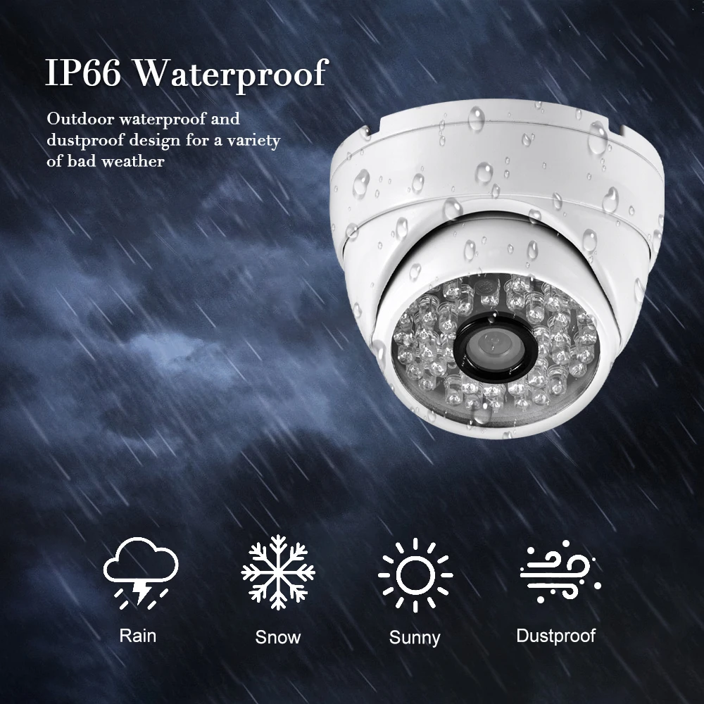 Gadinan 4K 8MP 2.8MM Wide Angle Video Surveillance Outdoor Waterproof Motion Detection IR-CUT 48 IR LED Web Video Camera H.265AI