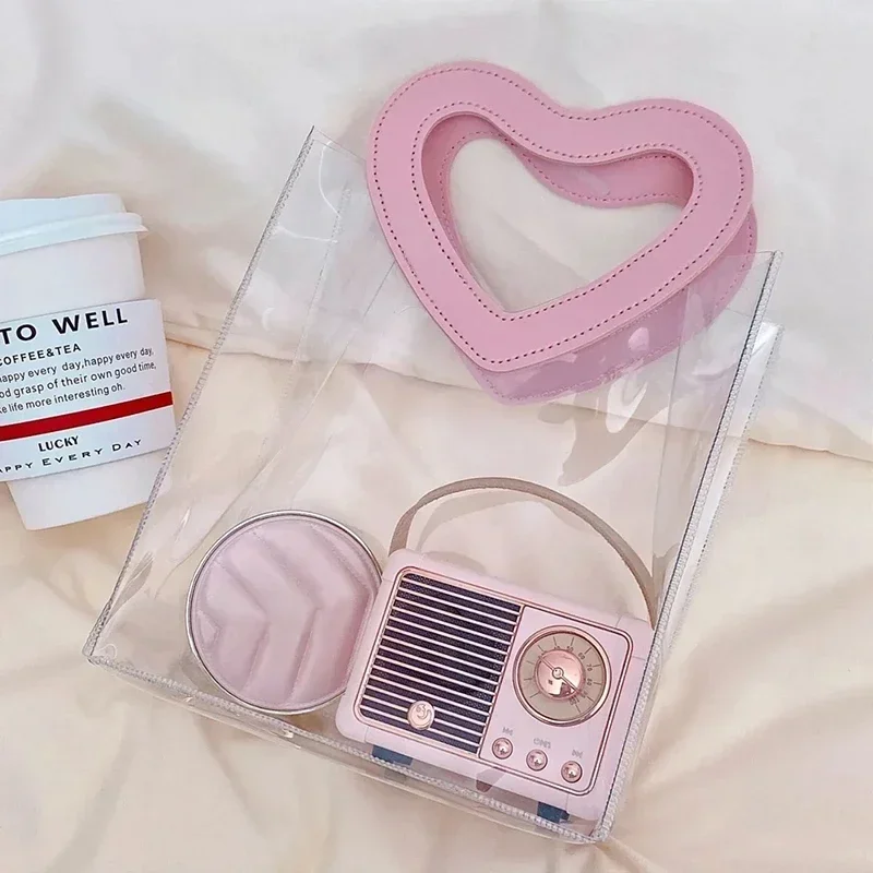 1-10 قطعة أكياس للهدايا شفافة مقاوم للماء بولي كلوريد الفينيل هدية التعبئة والتغليف حقيبة الحلوى التسوق الحب حقيبة يد عيد الحب حفل زفاف الحسنات