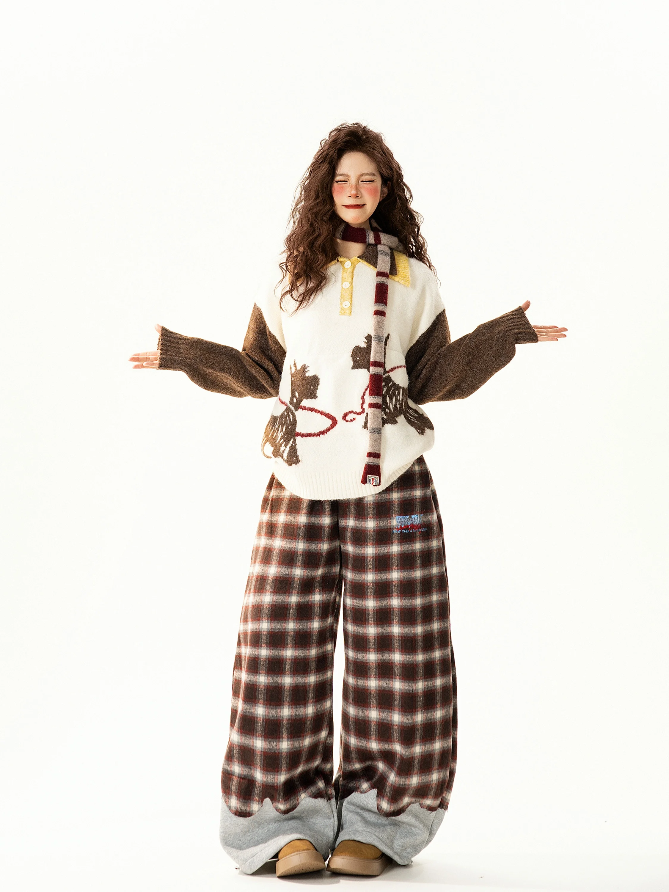 Retro American Ne Knitwear Loose Fit Women's Design Casual Couple's Sweater Street Sle Long Sve Regular Length