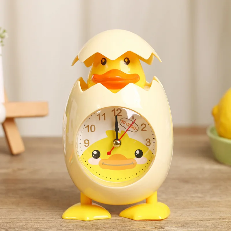 Cartoon Chicken Alarm Clock with Eggshell Cover, Creative Decoration for Kid's Room, Kids' Bedroom and Home Decor, Table Clock