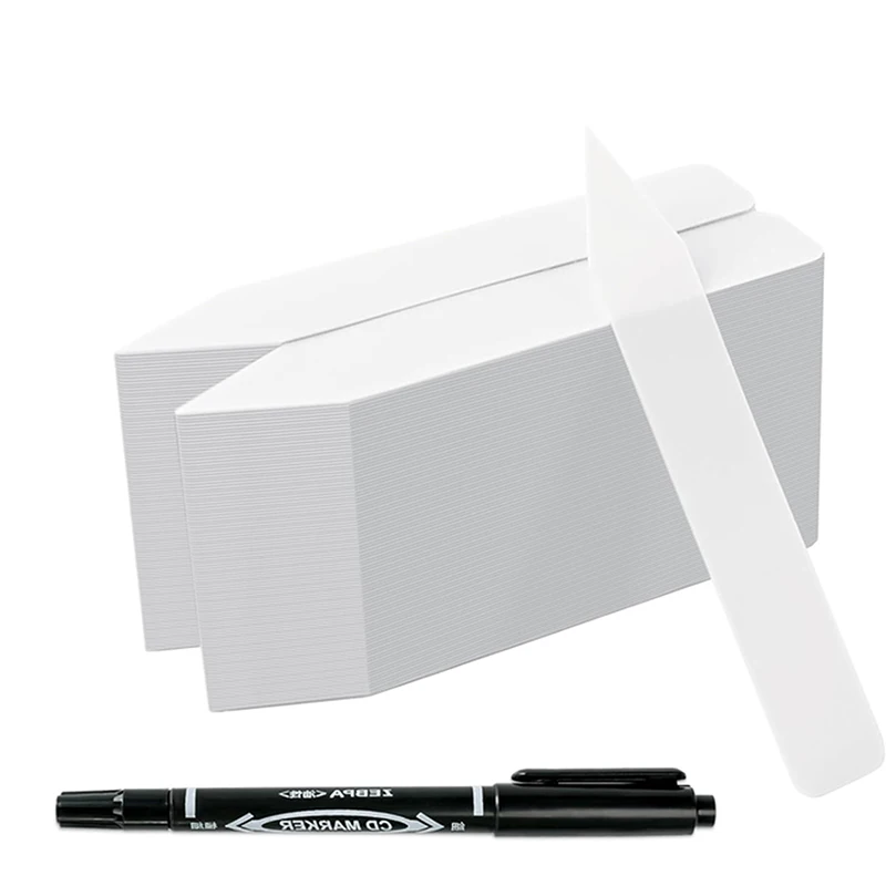

100pcs/200pcs Plant Label With Pen,Plant Label Seed Label Permanent Marker Pen Outdoor Garden Plant Marker, White