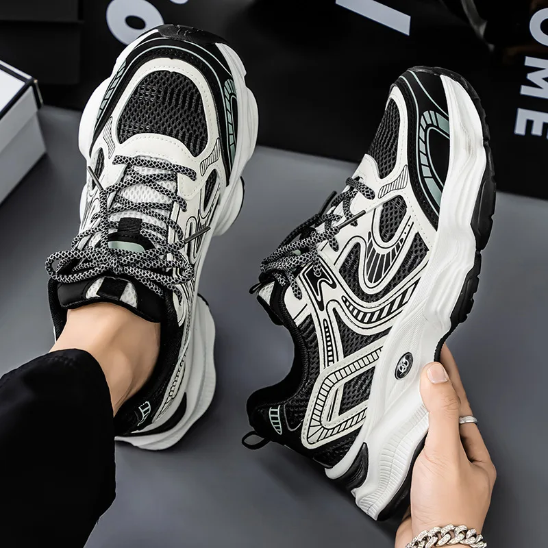 

2025 Autumn Men's Breathable Mesh Sneakers | Chunky Dad Shoes for Running & Casual Wear | Trendy Platform Sports Shoes