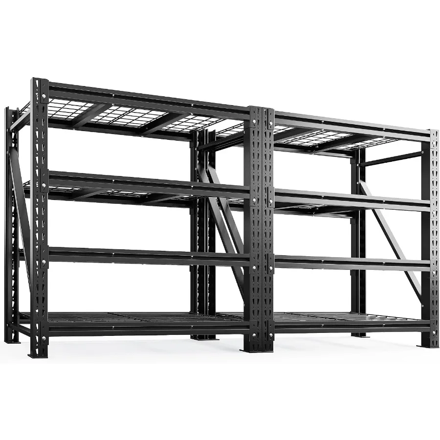 Garage Shelving 3000LBS Heavy Duty Storage Shelves Adjustable Industrial Shelving Large Metal Shelves for Garage Warehouse Base
