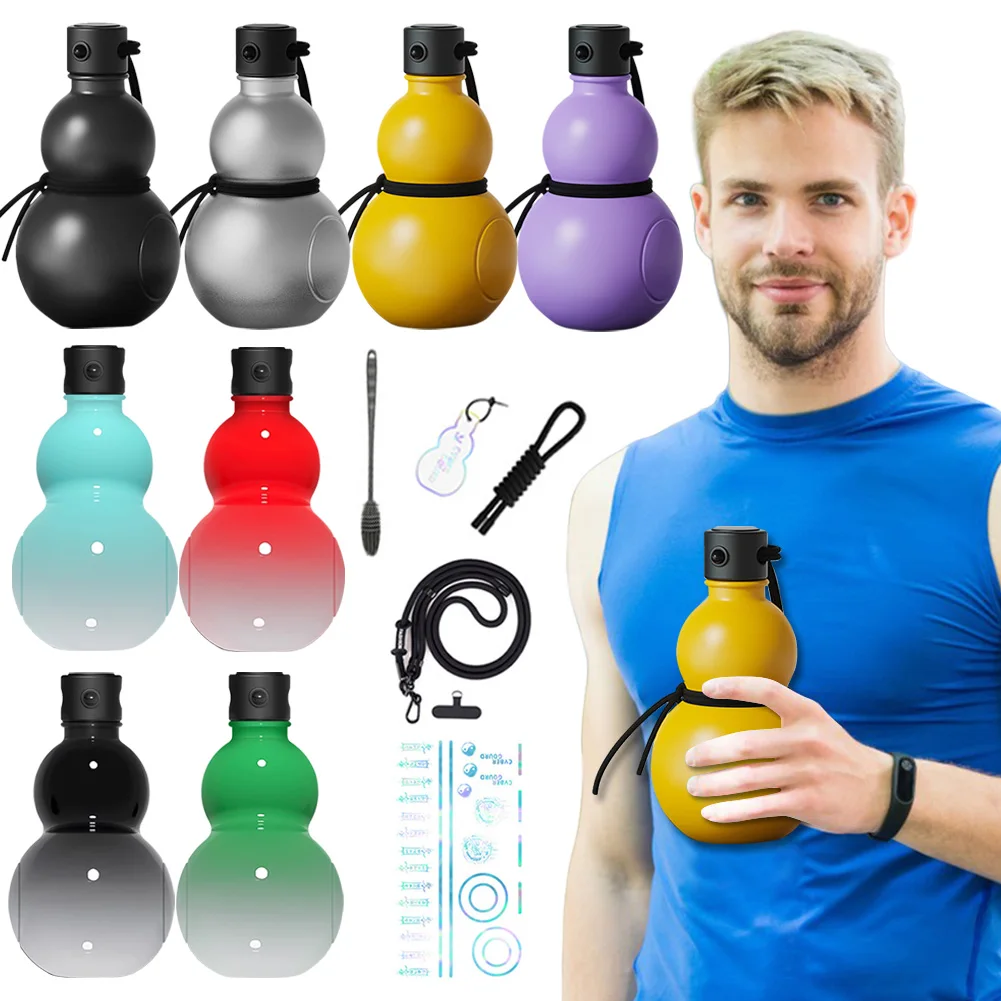 Vintage Chinese Retro-Inspired Gourd Water Bottle 900ML Large Capacity Water Kettle Gourd Sports Water Bottle Gifts for Men