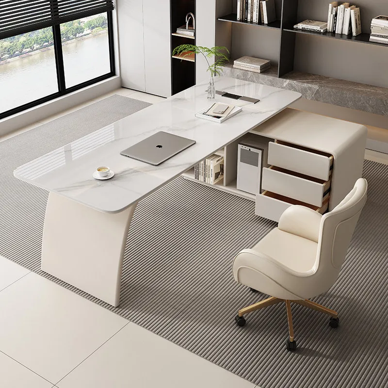 Minimalist Study Office Desk Reception Gadgets Executive LuxuryOffice Desk Wooden Conference Crafts Ufficio Trendy Furniture