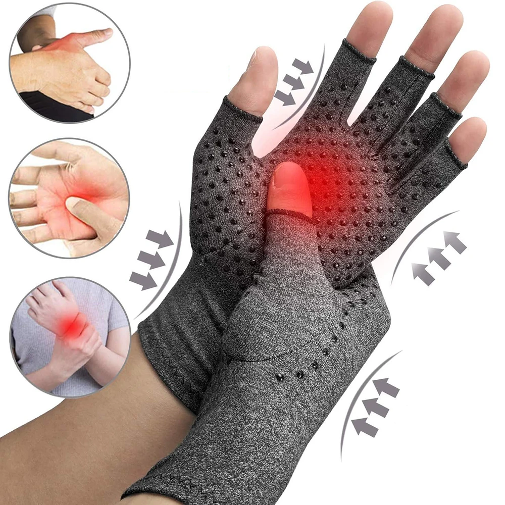 1 Paar Arthritis-Handschuhe für Damen und Herren, Karpaltunnel, Rheumatiut, Sehnenentzündung, fingerlose Hand-Daumen-Kompressionshandschuhe