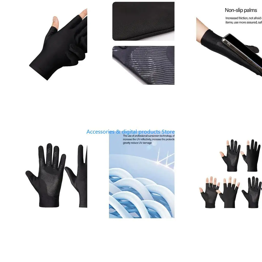 77JD High Elasticity Touching Screen Bike Gloves for Fishing Driving Improved Safety