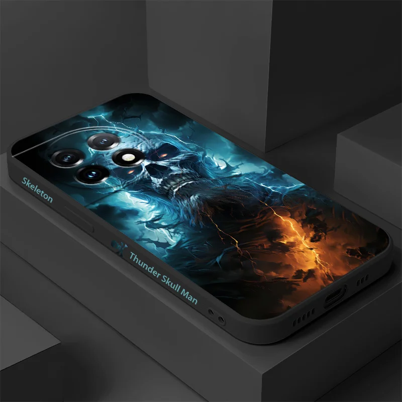 

Lightning Skull Phone Case For Oneplus 13 13R 12 12R 11 11R 10 10R 10T 9R 9RT 9 8T 8 7 7T Pro 5G Liquid Silicone Cover