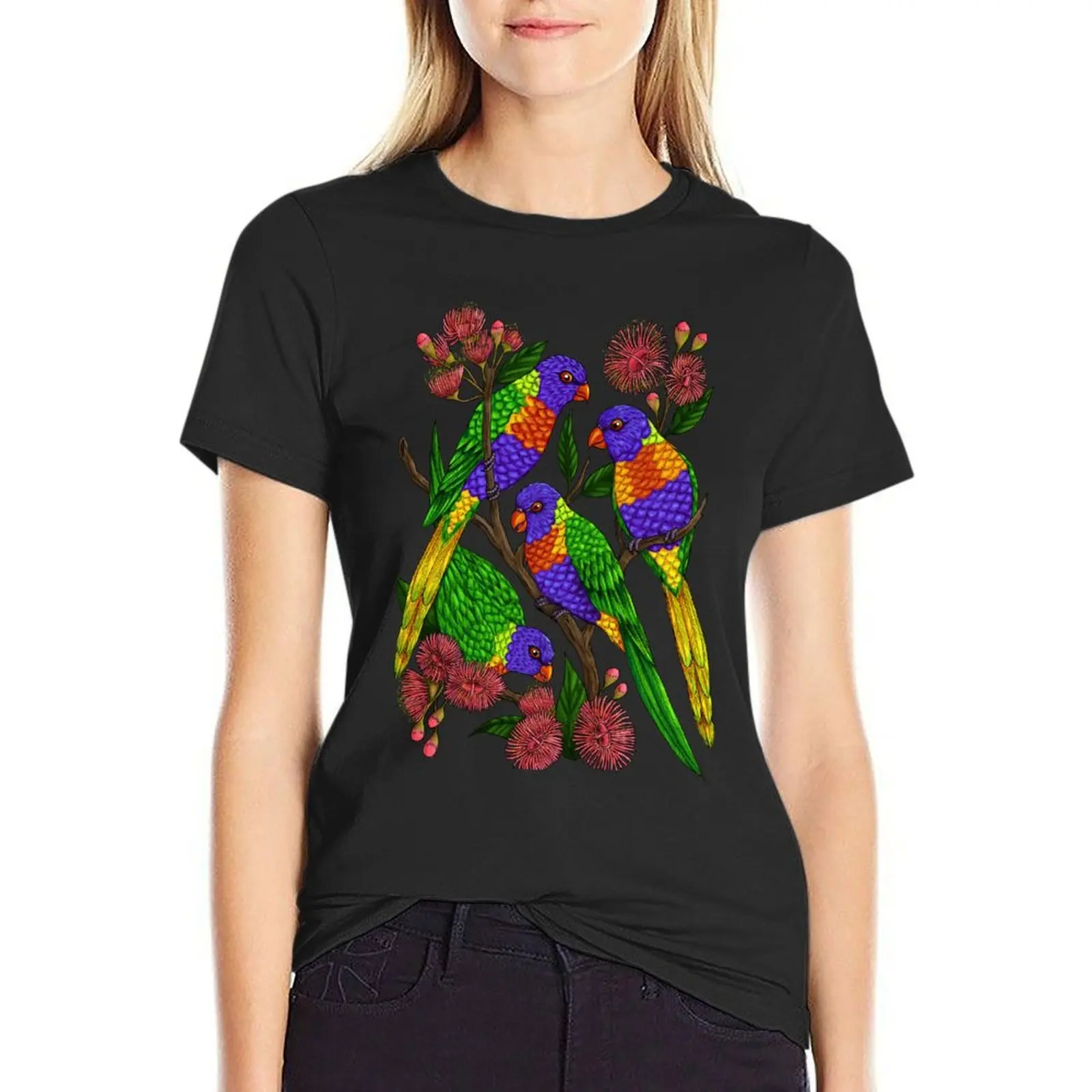 Rainbow Lorikeets T-Shirt sublime sports fans heavyweights quick drying summer blouses woman 2024