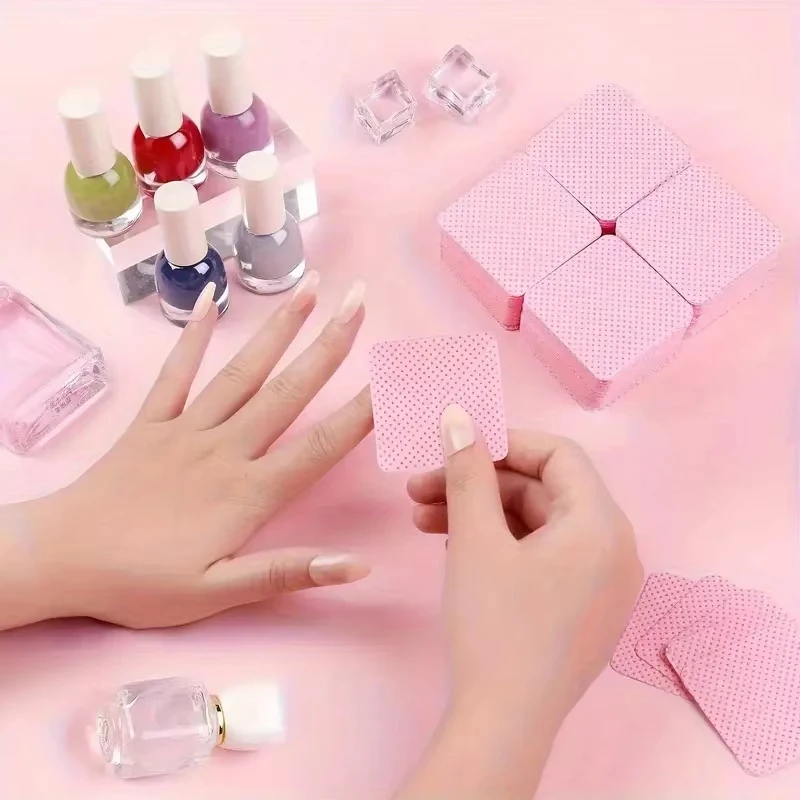 

200pcs+150L bottle Lint-Free Nail Wipes Gel Cleansing Tissues Free Nail Polish Remover Pads for Beauty Cleaning Care Tool