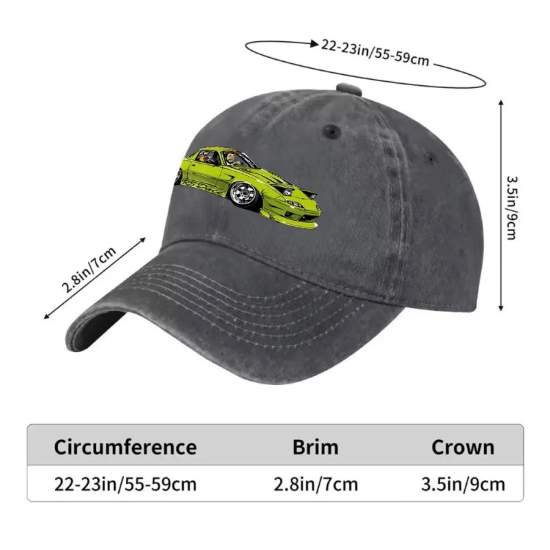 RS Dace Drift Sports Car Print Baseball Cap Unisex Duckbill Cap for Outdoor Sports Fitness Travel