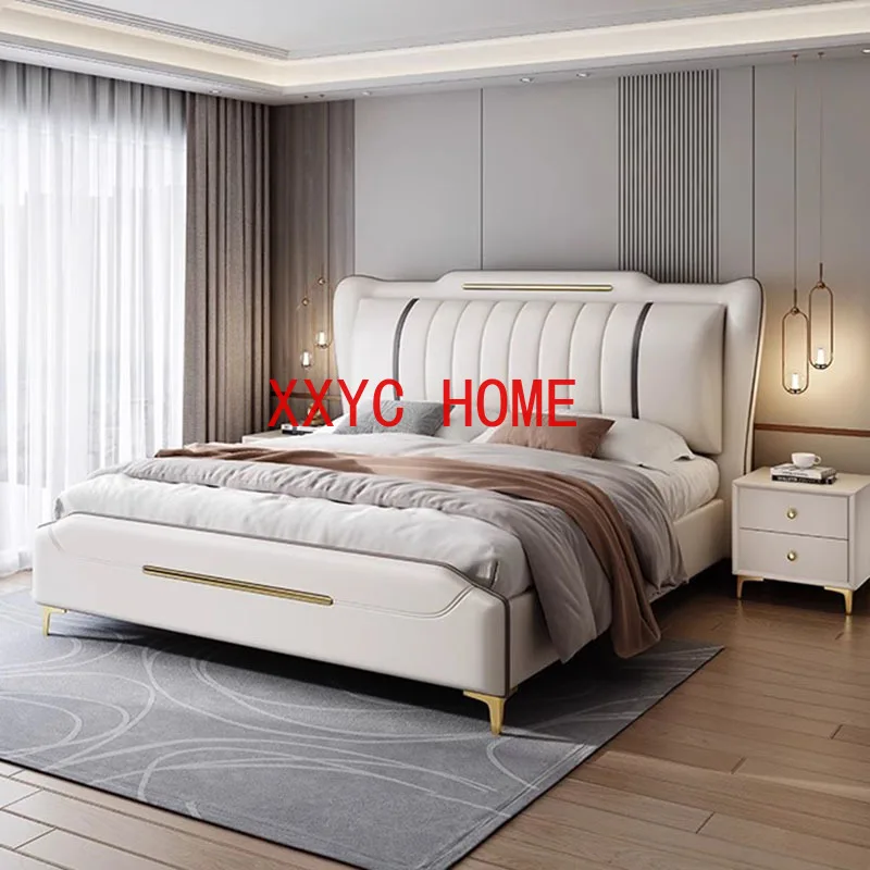 

Luxury European Double Bed Wood High End Twin Frame Double Bed Headboard Sleeping Cabeceira De Cama Box Casal Bedroom Furniture